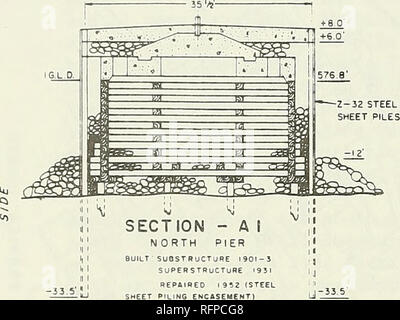 . Fallbeispiele von Corps Wellenbrecher und Steg Strukturen. Bericht 3. Wellenbrecher; Stege; Wellenbrecher; Stege. . Bitte beachten Sie, dass diese Bilder sind von der gescannten Seite Bilder, die digital für die Lesbarkeit verbessert haben mögen - Färbung und Aussehen dieser Abbildungen können nicht perfekt dem Original ähneln. extrahiert. Bottin, Robert R; US Army Engineer Wasserstraßen Experiment Station; in den Vereinigten Staaten. Armee. Korps der Ingenieure; Reparatur, Bewertung, Pflege und Rehabilitation. [Vicksburg, Fräulein: US Army Engineer Wasserstraßen Experiment Station; Springfield, V Stockfoto