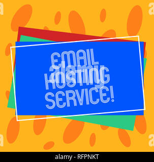 Konzeptionelle Hand schreiben angezeigt Email Hosting Service. Business foto Präsentation Internet Hosting Service, e-mail server Haufen Rectangul Stockfoto
