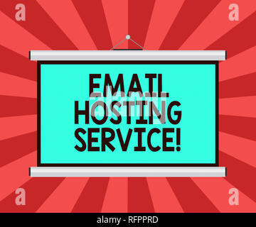 Konzeptionelle Hand schreiben angezeigt Email Hosting Service. Business foto Präsentation Internet Hosting Service, e-mail server Portable Wand Pro Stockfoto