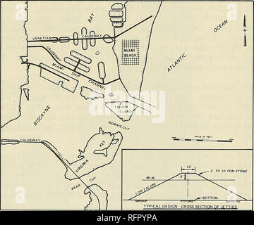 . Fallbeispiele von Corps Wellenbrecher und Steg Strukturen. Wellenbrecher; Stege; Wellenbrecher; Stege. Tabelle 23 (Abgeschlossen) Datum(en), 1933 - 1934 (Fortsetzung) 1950 Bau und Sanierung Geschichte 700-ft Abschnitt wurde auf dem South Pier repariert. Insgesamt 45.000 Tonnen Stein gelegt wurde, und zusätzliche Stein wurde zurückgesetzt (200 Stück) ein, bei Gesamtkosten von $ 232.000. Eine historische Übersicht in dieser Zeit geschrieben (die nicht den Zustand der Stege beschreiben) erklärte, dass "die Struktur gedient hat den Zweck, für den sie ursprünglich gebaut wurde." Reparaturen im Norden Verkleidung vorgenommen wurden Stockfoto