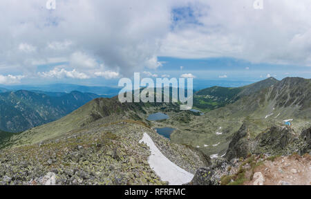 Blick vom höchsten Gipfel in Bulgarien und Balkan, Rila Gebirge, Musala Stockfoto