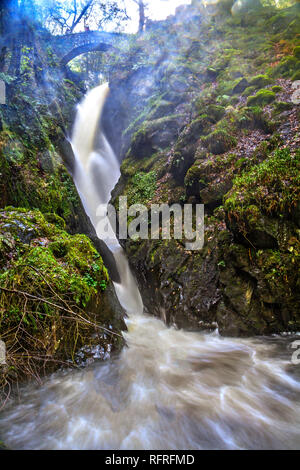 Aira Force Wasserfall Cumbria UK Stockfoto