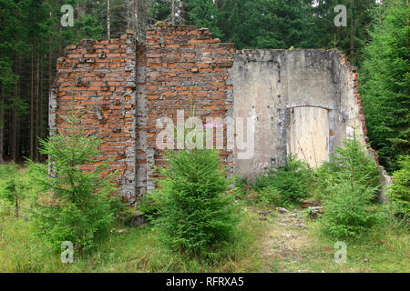 Ehemalige der Zinnmine abd Krieg Gefangenenlager Rolava - Sauersack, Erzgebirge, Tschechien Stockfoto