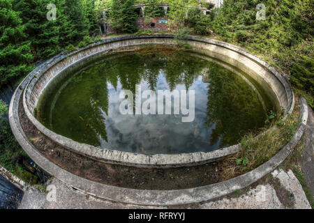 Ehemalige der Zinnmine abd Krieg Gefangenenlager Rolava - Sauersack, Erzgebirge, Tschechien Stockfoto