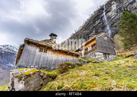 Skagefla Mountain Farm, Geirangerfjord, Norwegen Stockfoto