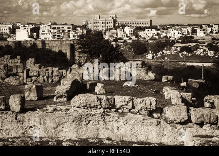 Ruinen einer Römischen Friedhof in Malta Stockfoto