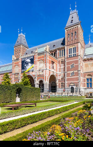 Gärten des Rijksmuseum, Niederländische Kunst Galerie und Museum, Amsterdam, Nordholland, Niederlande, Europa Stockfoto