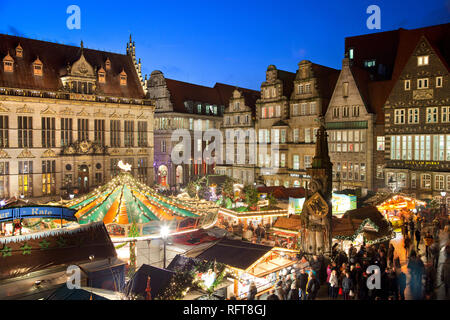 Marktplatz, Weihnachtsmärkte, Bremen, Deutschland, Europa Stockfoto