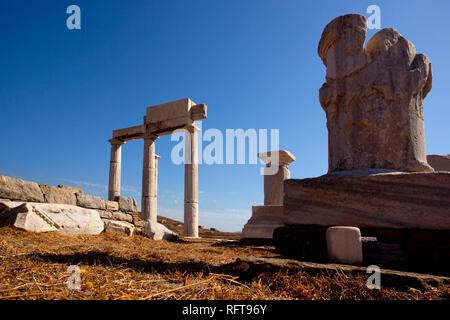 Die Insel Delos, Weltkulturerbe der UNESCO, Süd Ägäis, griechische Inseln, Griechenland, Europa Stockfoto