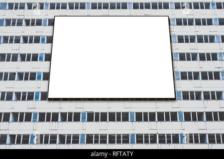 Leere plakatwand Mock-up auf Fassade, Banner mockup Stockfoto