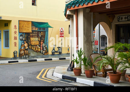 Wandmalerei, Chinatown, Singapur, Südostasien, Asien Stockfoto