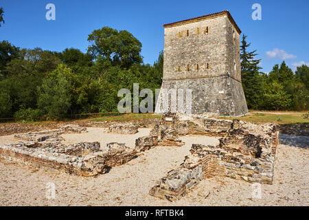 Venezianischen Turm, Ruinen der griechischen Stadt, Butrint, UNESCO-Weltkulturerbe, Vlore Provinz, Albanien, Europa Stockfoto