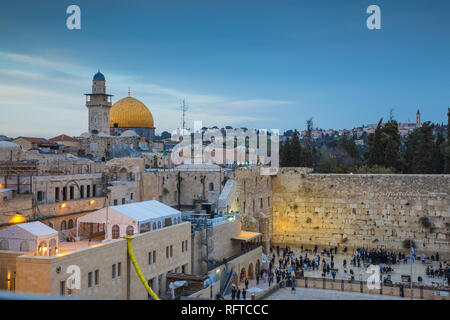 Western Wall und die Kuppel des Rock, alte Stadt, UNESCO Weltkulturerbe, Jerusalem, Israel, Naher Osten Stockfoto