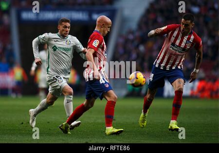 Madrid, Spanien. 26 Jan, 2019. Mollejo von Atletico de Madrid während der LaLiga 2018/19 Match zwischen Atletico de Madrid und Getafe, Wanda Metropolitano Stadion in Madrid am 26. Januar 2019. (Foto von Guille Martinez/Cordon Drücken) Credit: CORDON PRESSE/Alamy leben Nachrichten Stockfoto