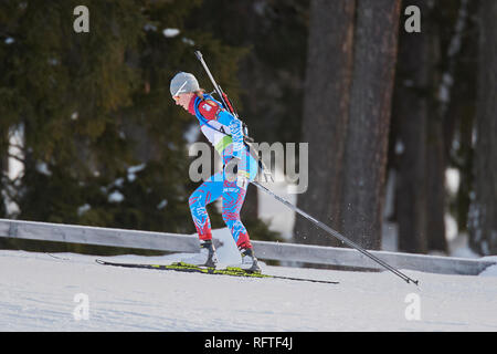 Lenzerheide, Schweiz. 26 Jan, 2019. Victoria Slivko während der 2019 IBU Biathlon WM Frauen 10 km Verfolgungswettkampf in Lenzerheide. Credit: Rolf Simeon/Alamy leben Nachrichten Stockfoto