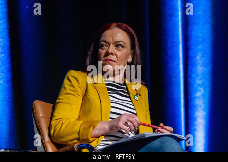 Waterfront Hall, Belfast, UK. 26. Januar 2019. . Was hält die Zukunft für irische Bürger im Norden? Über 1.700 Personen nahmen an der Konferenz teil, wo verschiedene Meinungen über die Zukunft der Insel Irland gesprochen wurden und Leute post Brexit. Eine Zukunft in Irland, wo alle Bürger geschätzt werden und ihre Rechte garantiert und respektiert erstellt werden? Credit: Bonzo/Alamy leben Nachrichten Stockfoto