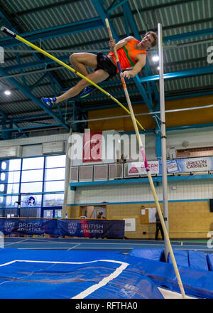 Cardiff, Wales, UK. 26. Januar, 2019. Athleten bei den 2019 Welsh Athletik Senior Indoor Championships gehalten an der National Indoor Athletik Zentrum in Cardiff, Wales. Quelle: Matthew Lofthouse/Alamy leben Nachrichten Stockfoto