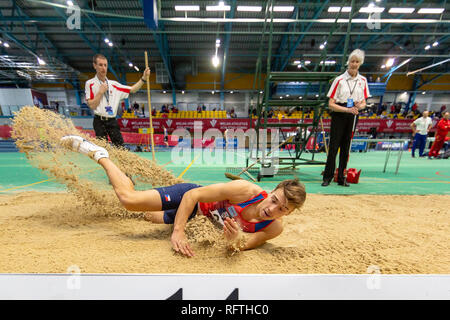 Cardiff, Wales, UK. 26. Januar, 2019. Athleten bei den 2019 Welsh Athletik Senior Indoor Championships gehalten an der National Indoor Athletik Zentrum in Cardiff, Wales. Quelle: Matthew Lofthouse/Alamy leben Nachrichten Stockfoto