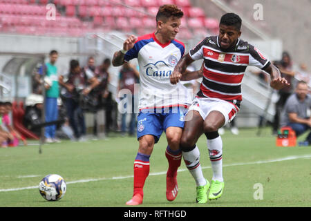 PE-in Sao Lourenco da Mata - 26/01/2019 - Copa do Nordeste 2019, Santa Cruz x Bahia - Lance der Partie zwischen Santa Cruz und Bahia in der Arena, die für die Meisterschaft Pernambuco Nordosten Cup 2019 Foto: Marcel Lisboa/AGIF Stockfoto