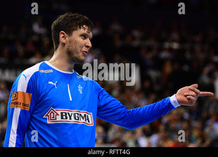 Hamburg, Deutschland. 25 Jan, 2019. Handball: WM, Frankreich - Dänemark, Endrunde, Halbfinale. Dänemarks Torhüter Niklas Landin. Credit: Soeren Stache/dpa/Alamy leben Nachrichten Stockfoto