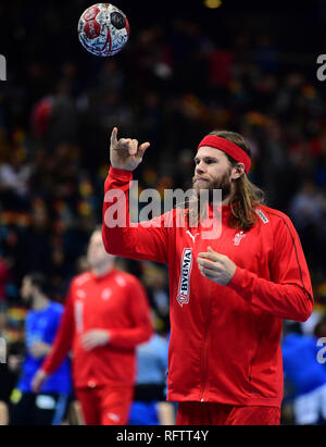 Hamburg, Deutschland. 25 Jan, 2019. Handball: WM, Frankreich - Dänemark, Endrunde, Halbfinale. Die dänische Mikkel Hansen. Credit: Soeren Stache/dpa/Alamy leben Nachrichten Stockfoto