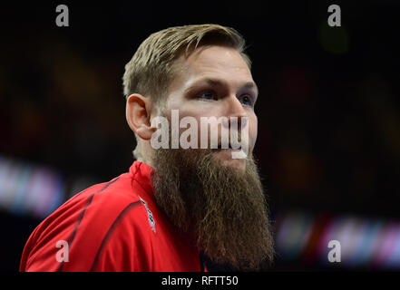 Hamburg, Deutschland. 25 Jan, 2019. Handball: WM, Frankreich - Dänemark, Endrunde, Halbfinale. Dänemarks Nikolaj Oris. Credit: Soeren Stache/dpa/Alamy leben Nachrichten Stockfoto