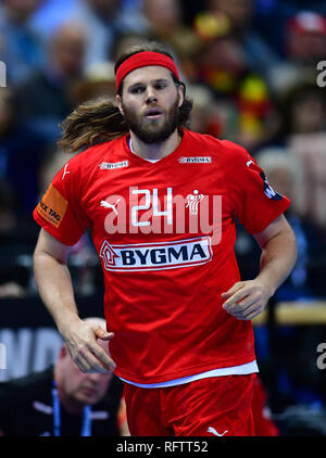 Hamburg, Deutschland. 25 Jan, 2019. Handball: WM, Frankreich - Dänemark, Endrunde, Halbfinale. Die dänische Mikkel Hansen. Credit: Soeren Stache/dpa/Alamy leben Nachrichten Stockfoto