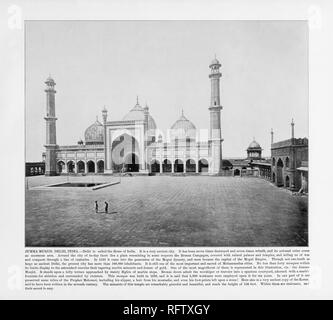 Jumma Musjid, Delhi, Indien, antiken Indien Foto, 1893 Stockfoto