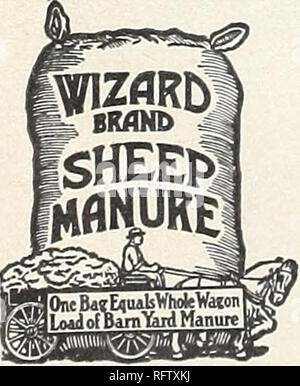 . Capitol City Samen für 1958. Baumschulen (Gartenbau) Kataloge, Leuchtmittel (Pflanzen) Kataloge Kataloge; Gemüse; Garten Werkzeuge Kataloge; Samen Kataloge. WIZARD MARKE KUH UND SCHAF DÜNGER Diesen konzentrierten Dünger sind de-hydratisiert und absolut Weedless. Sie liefern eine Fülle von Humus und alle wesentlichen Pflanzennahrung Elemente, die notwendig sind, um die Pflanzen gedeihen. Sie sind Sicher Für alle Pflanzen, die unter Glas und sind praktisch und sehr effektiv für das Mischen von Kompost für Werkbank oder Blumenerde. Finden Sie Assistenten unübertroffen für Rasen, Blumen, Gemüse, Sträucher und Bäume. Vermeiden Sie ausgelaugt, weniger Dünger Stockfoto