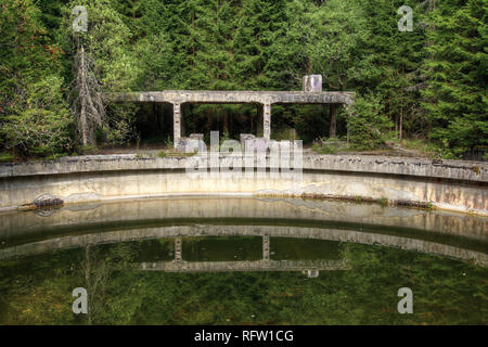 Ehemalige der Zinnmine abd Krieg Gefangenenlager Rolava - Sauersack, Erzgebirge, Tschechien Stockfoto