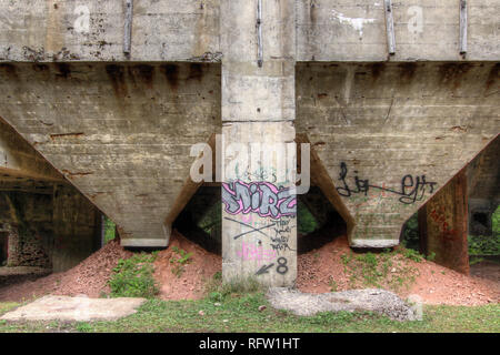 Ehemalige der Zinnmine abd Krieg Gefangenenlager Rolava - Sauersack, Erzgebirge, Tschechien Stockfoto