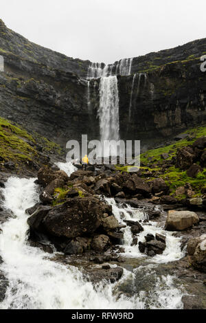 Fossa Wasserfall, Streymoy Island, Färöer, Dänemark, Europa Stockfoto