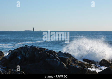 Ram Island Riff Licht von Fort Williams Park in Cape Elizabeth, Maine USA. Stockfoto