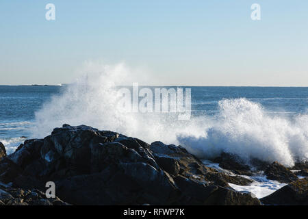 Ram Island Riff Licht von Fort Williams Park in Cape Elizabeth, Maine USA. Stockfoto