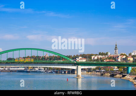 Stari Savski Most (Alte Brücke über die Sava) über den Fluss Sava, Belgrad, Serbien, Europa Stockfoto