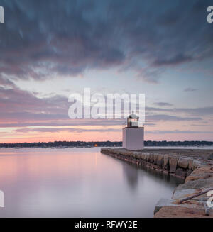 Derby Wharf Leuchtturm, Salem, Massachusetts, New England, Vereinigte Staaten von Amerika, Nordamerika Stockfoto