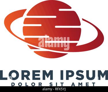 Planet Star Logo Design Template-Vector Illustration Stock Vektor