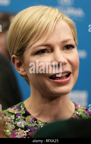 Michelle Williams die Teilnahme an der 'Nach der Hochzeit' Premiere während der 2019 Sundance Film Festival in Eccles Center Theater am Januar 24, 2019 in Park City, Utah. Stockfoto