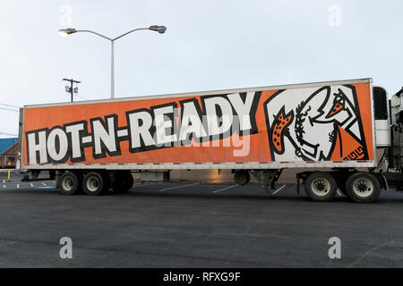 Ein logo Zeichen außerhalb einer Little Caesars Restaurant Lage in Chambersburg, Pennsylvania am 25. Januar 2019. Stockfoto