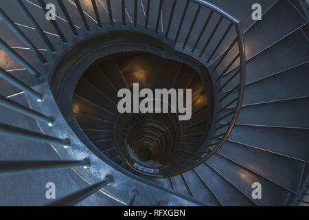 Spirale metall Treppe Ansicht von oben Stockfoto