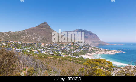 Llandudno Vorort und Blick auf den Strand in Kapstadt, Südafrika Stockfoto