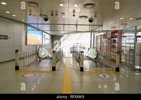 INCHEON, Südkorea - ca. Mai 2017: Station am Internationalen Flughafen Incheon Stockfoto