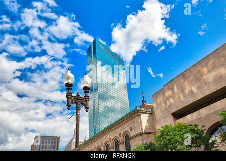 Boston Public Library Eingang nach Copley Square Stockfoto