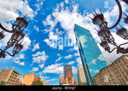 Boston Public Library Eingang nach Copley Square Stockfoto