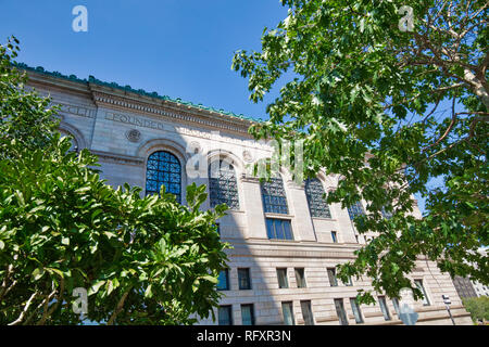 Boston Public Library Eingang nach Copley Square Stockfoto