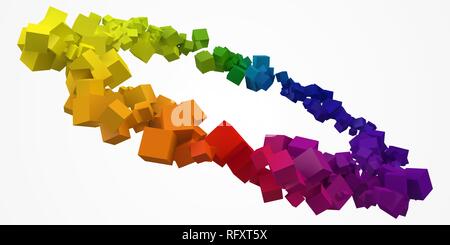 Bunte Würfel Ring mit frei sind. 3D-Stil, Vector Illustration. Stock Vektor