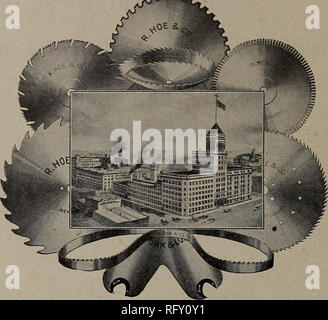 . Kanadische Forstindustrie Januar-Juni 1923. Holzschlag; Wälder und Forstwirtschaft; Wald; Wald - zellstoffindustrie; Holz verarbeitenden Industrien. Kreissägen von höchster Qualität und für jeden Zweck. Unterstützt durch 90 - Vier Jahre Manufact - Ährend Erfahrung und eine Garantie für absolute Zufriedenheit R. HOE &Amp; CO., NEW YORK AMERIKAS ÄLTESTER HERSTELLER. Bitte beachten Sie, dass diese Bilder sind von der gescannten Seite Bilder, die digital für die Lesbarkeit verbessert haben mögen - Färbung und Aussehen dieser Abbildungen können nicht perfekt dem Original ähneln. extrahiert. Don Mills, Ontario Stockfoto