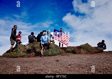 Mount Merbabu Wandererlebnis Stockfoto