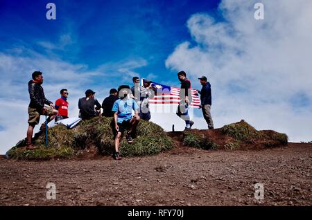 Mount Merbabu Wandererlebnis Stockfoto