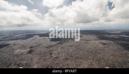 Bird view Bild anzeigen Big Island, Hawaii, an der Volcano National Park nach dem Vulkan Unterbrechung von 2018 Stockfoto